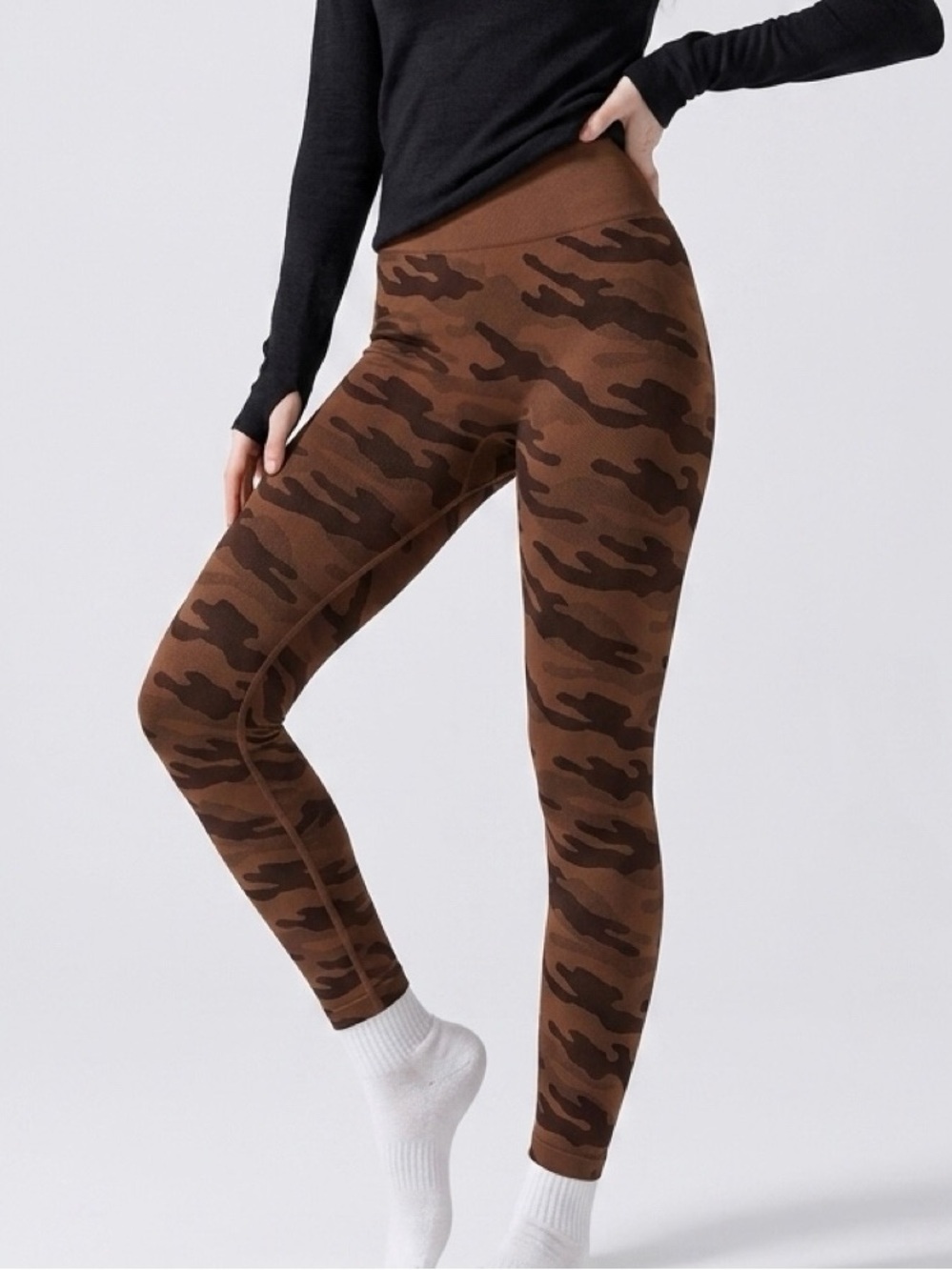 PrettyLittleThing Women’s Brown Camouflage Camo Leggings
